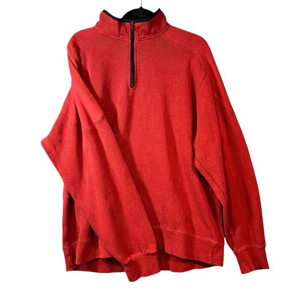 ORVIS Signature Collection 1/4 Zip Ribbed Sweater Men's Red Pullover Size‎ Large - Picture 1 of 8